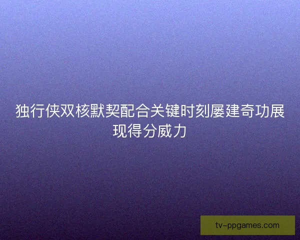 独行侠双核默契配合关键时刻屡建奇功展现得分威力