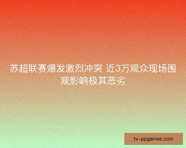 苏超联赛爆发激烈冲突 近3万观众现场围观影响极其恶劣