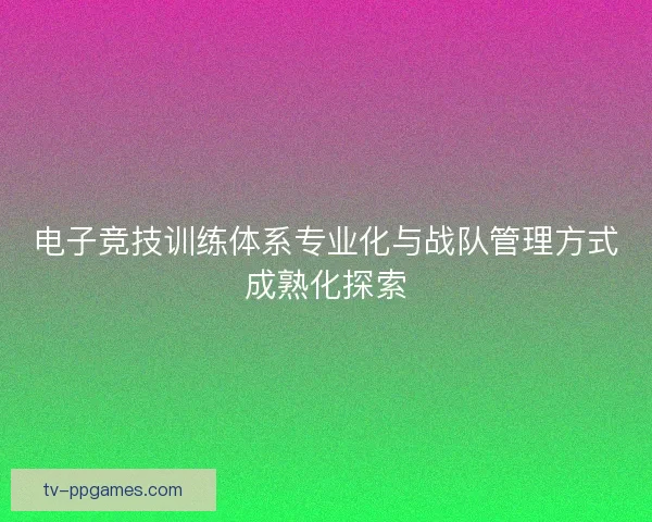 电子竞技训练体系专业化与战队管理方式成熟化探索
