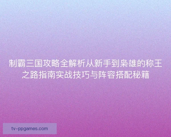 制霸三国攻略全解析从新手到枭雄的称王之路指南实战技巧与阵容搭配秘籍 制霸三国攻略全解析从新手到枭雄的称王之路指南实战技巧与阵容搭配秘籍
